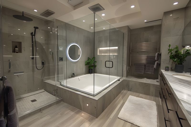 Contemporary Bathroom with Bathtub